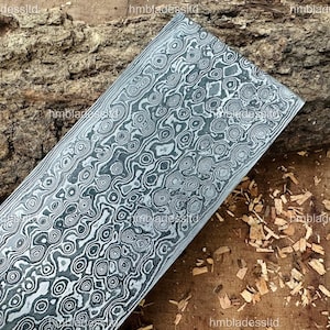 Barra de acero damasco en forma de gota de lluvia de primera calidad HM de 30 x 5 cm, herramientas para hacer cuchillos y manualidades