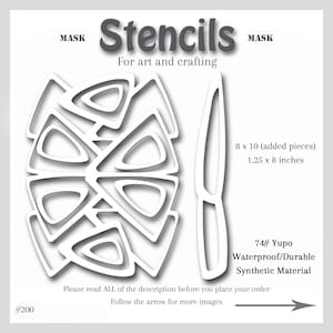 Stencil Mask Abstract Mixed Media, Printmaking Painting, Gel Plate Art, 74-pound Yupo, #set gel 200