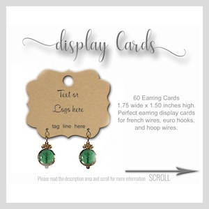 Earrin Display Cards Euro Dangles Or Hoop Holder, 60 Cards image 1