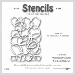 Stencil Mask Abstract Mixed Media, Printmaking Painting, Gel Plate Art, 74-pound Yupo, #set gel 202
