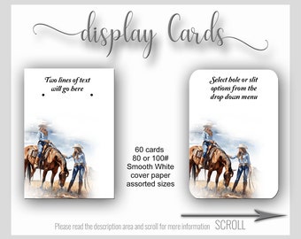 Woman on Horse Western Custom Jewelry Cards, Country Themed Earring Display Cards, Jewelry Display, Earring Cards