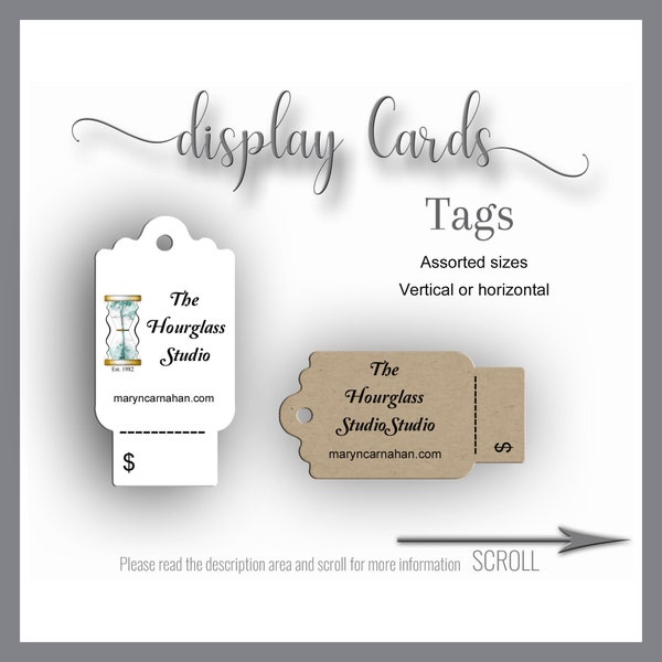 Tear Off Price Tags Custom Perforated Assorted Sizes Price Labels, Merchandise Tags, Personalized Product Labels, Perforated Tags