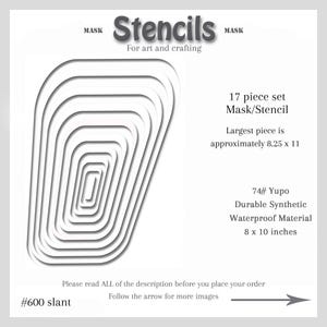 Stencil Mask Abstract Mixed Media, Printmaking Painting, Gel Plate Art, 74-pound Yupo, #set # 600 Slant