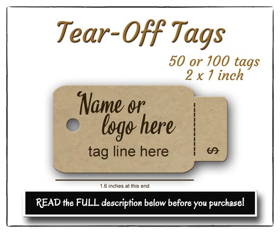 Personalized Tear off Tags Tags Perforated Price Tags 2 X | Etsy