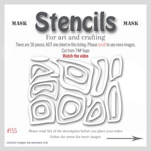 Stencil Mask Gel Printmaking, Abstract Shapes, 74# Yupo, Gelli Plate, Mixed Media, #155