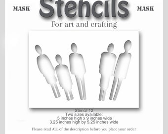 Plaque de gel StenciMask Ombre Personnes Techniques mixtes, Gravure Peinture