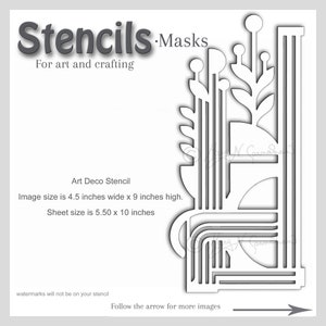 Art Deco Stencil for Gel Printing: Mixed Media, Collage gel 5