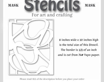 Abstract Lines Stencil for Gel Plate Printing: Mixed Media Art (8x10 inches)  # 76