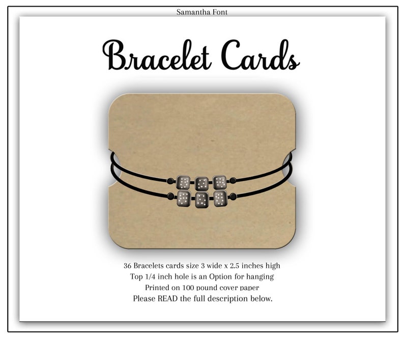 Bracelet Holder Cards 36 Bracelet Cards Bracelet Display Etsy