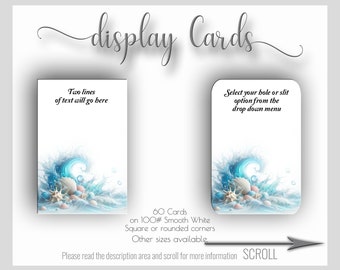 Custom Ocean Waves Jewelry Cards Sea Shells Display, Jewelry Display, Ocean Waves 1