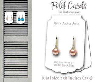 Earring Tent Cards, Jewelry Card, Shutter Display Cards, Fold Cards, Necklace Tags, Tent Cards, Labels, Necklace Display, Earring Display