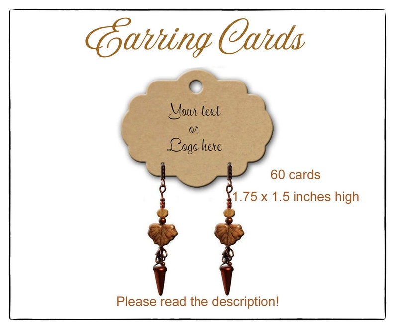 60 Personalized Custom Earring Cards Jewelry Display Stud Etsy