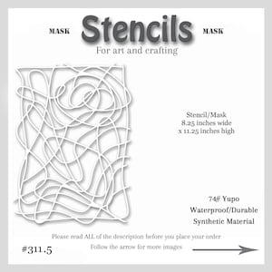 Stencil Mask Abstract Mixed Media, Printmaking Painting, Gel Plate Art, 74-pound Yupo, #set # 311.5