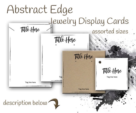 Custom Jewelry Display Card Earring Card Necklace Card Assorted Sizes  Display Card Jewelry Tags Product Cards Tags Card Set 