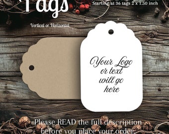 Tags, Printed Tags in Various Sizes, Custom Jewelry Tags, Personalized Merchandise Tags, Product Paper Tags, Necklace Tags