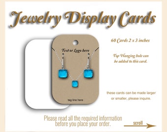 Jewelry Cards, Earring Cards, Jewelry Display, Display Cards, Necklace Cards, Custom Earring Cards, Personalized Jewelry Cards