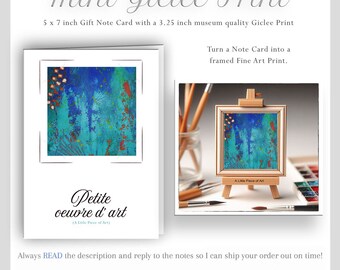 Abstract Art Giclee Mini Print, Note Card Gift, Home Decor, Bookmark, Small Wall Art Unframed Contemporary, A Little Piece Of Art