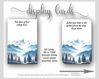 Mountains Pine Trees Custom Jewelry Cards, Earring Necklace Display Cards, Jewelry Display