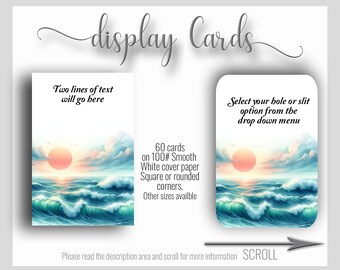 Ocean Waves and Sun Jewelry Cards, Blue And Turquoise Display Cards, Jewelry Display, Earring Cards