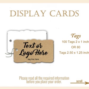 100 Custom Tags 2 x 1 inch Jewelry Labels Price image 1