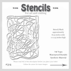 Stencil Mask Abstract Mixed Media, Printmaking Painting, Gel Plate Art, 74-pound Yupo, #set # 314