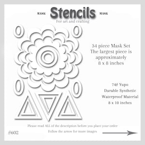 Stencil Mask Abstract Mixed Media, Printmaking Painting, Gel Plate Art, 74-pound Yupo, #set # 602