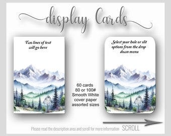 Pine Trees Mountians Custom Jewelry Cards, Earring Necklace Display Cards, Jewelry Display, Earring Cards, mo 5