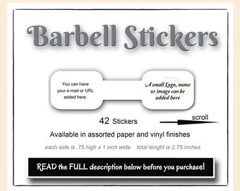 42 Barbell Stickers,  Kraft Jewelry Stickers, Barbell Sticker, Personalized Sticker, Rounded edges  Bracelet Barbell  Stickers