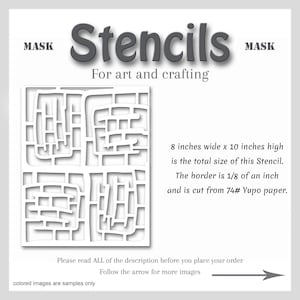 Stencil Mask Abstract Mixed Media, Printmaking Painting, Gel Plate Art, 74-pound Yupo, #93