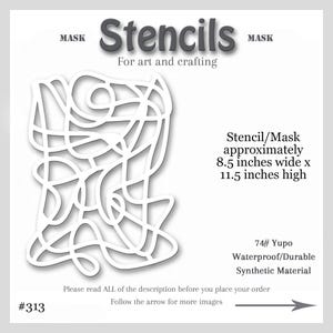 Stencil Mask Abstract Mixed Media, Printmaking Painting, Gel Plate Art, 74-pound Yupo, #set # 313