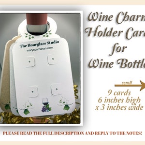 Custom  Wine Charm Holders For Bottle Necks,  Bottle Wine Charm Holder, Wine Charm Display, Wine Charm Cards for Wine Bottles
