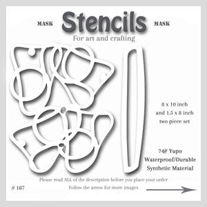 Stencil Mask Abstract Set, Mixed Media, Printmaking Painting, 2 Piece Set, Gel Plate Art, 74-pound Yupo, #gel set 187