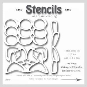 Stencil Mask Abstract Set, Mixed Media, Printmaking Painting, 3 Piece Set, Gel Plate Art, 74-pound Yupo, #gel set 190