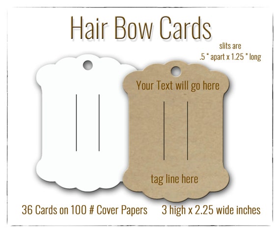 Hair Bow Display Cards Custom Hair Bow Display Barrette Etsy