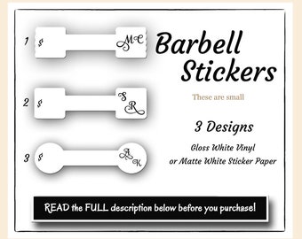 Barbell Mini Stickers | Barbell jewelry Stickers | Folding Stickers | Bracelet Stickers | Product Barbell Stickers | White Barbell Stickers
