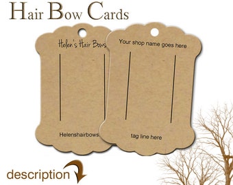 Hair Bow Display Cards, Custom Hair Bow Display, Barrette Card, Bow Cards, Bobby Pin Card, Product Cards, Hair Clip Cards