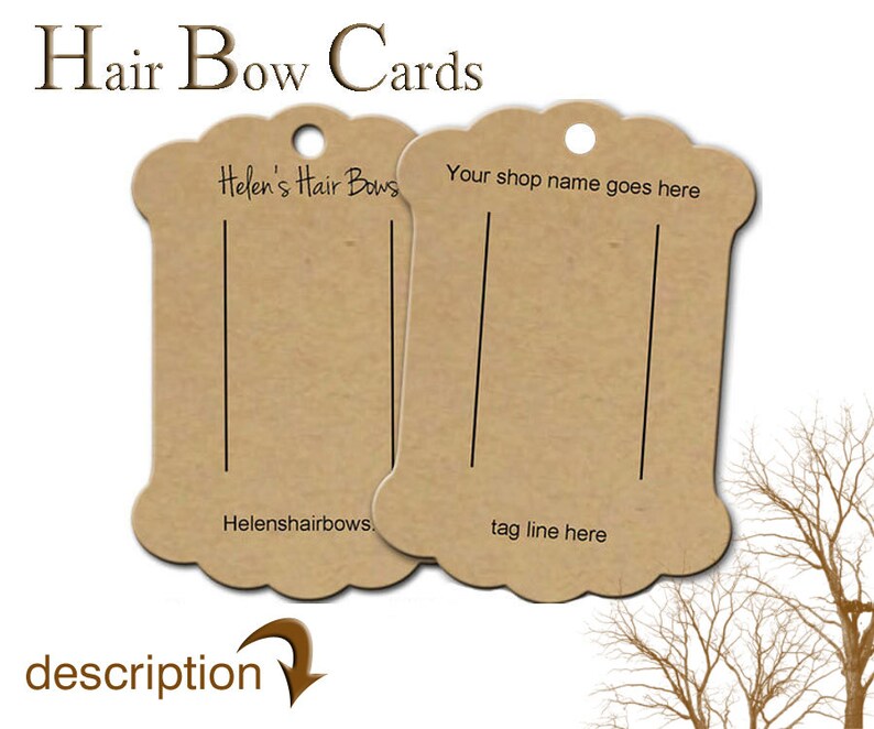 Hair Bow Display Cards Custom Hair Bow Display Barrette Etsy