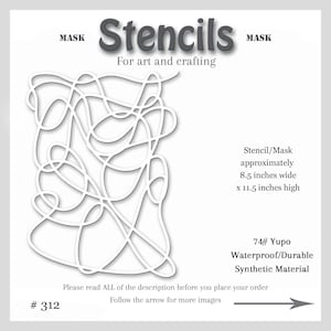 Stencil Mask Abstract Mixed Media, Printmaking Painting, Gel Plate Art, 74-pound Yupo, #set # 312