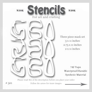 Stencil Mask Abstract Mixed Media, Printmaking Painting, Gel Plate Art, 74-pound Yupo, #set # 301