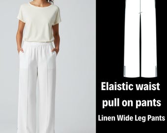Elastische taille wijde pijpen loungebroek naaipatroon pdf | Comfortabele pyjamabroek voor beginners