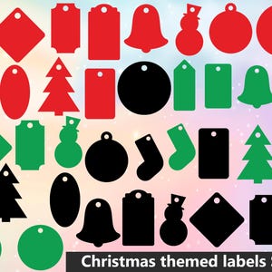 Christmas theme labels svg,Christmas tags svg,Christmas gift tags SVG bundle,Christmas tag laser file,Tag cut file,Holiday Labels,Gift Tags