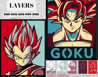 Multi-layer Anime Super Warrior for laser cutting | Anime Laser Cut File, Anime Decoration SVG, Layered Art, Multi-layer Anime SVG DXF AI