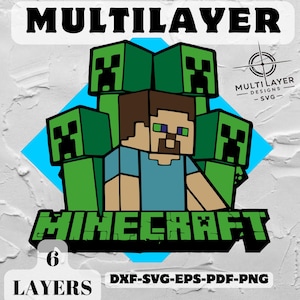 3D-Pixelspiel SVG DXF PNG | Lasergeschnittene Dateien für CNC, Glowforge, Cricut | Digitale Vorlage für Laserschneideprojekte, mehrschichtiges Spiel SVG