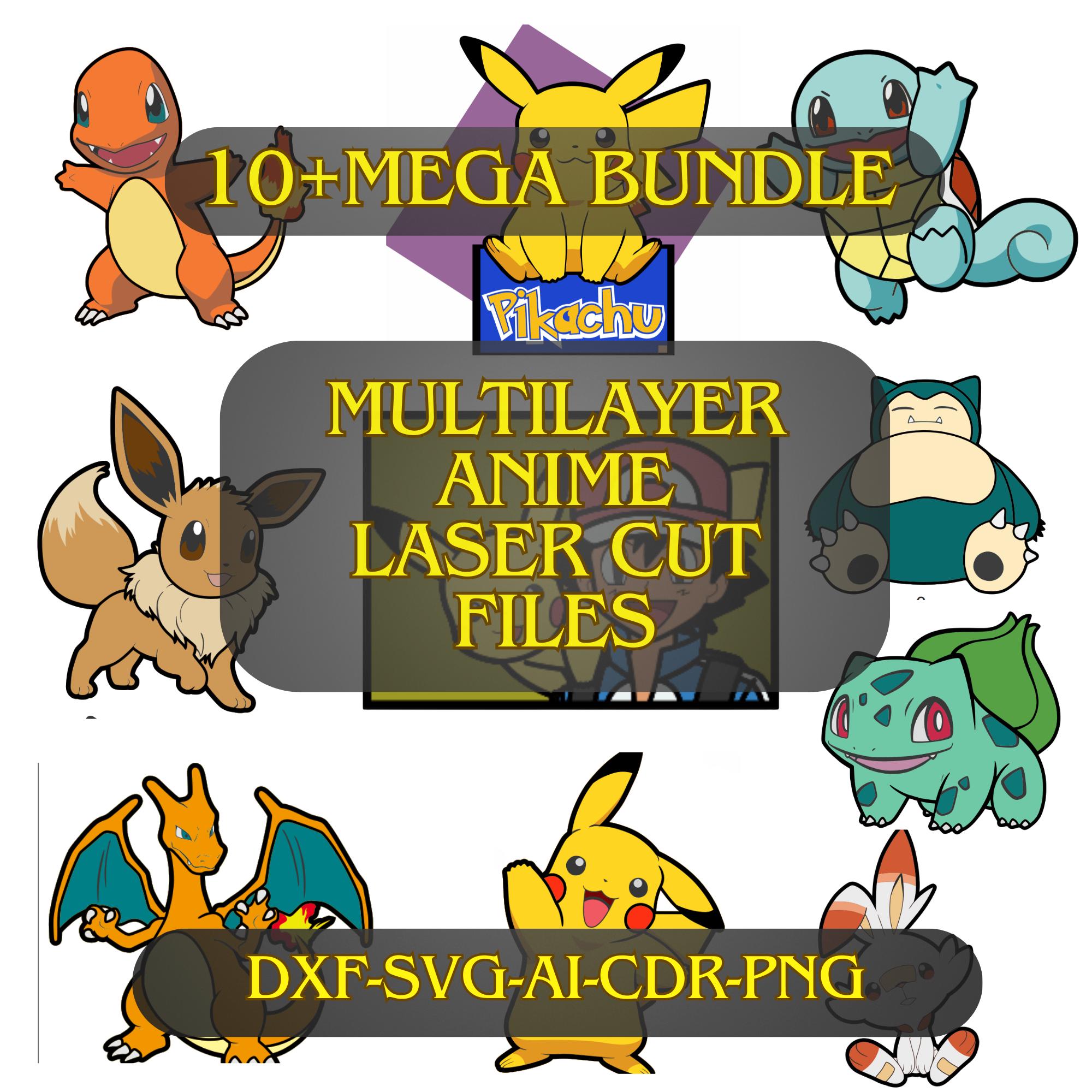 Multi-layer anime bundle SVG, anime laser cut file, 10+ layered laser cut files dxf, ai eps cdr