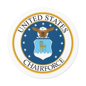 Autocollants en vinyle US Chair Force - Design militaire imperméable, cadeau de collègue, stickers pour petit ordinateur portable, décoration sur le thème militaire,