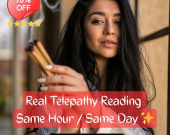 Same Hour Telepathy Love Reading, Exact Thoughts Feelings Psychic Insight (Same Day Delivery)