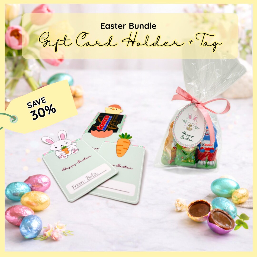 Easter Gift Card Holder + Tag Printable | Easter Party Favor | Instant ...
