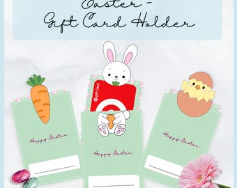 Easter Gift Card Holder Printables | Bunny, Carrot, Chick Designs (Instant Download)