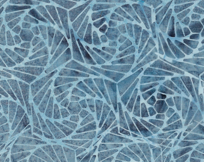 Island Batik Fabric Fan Chambray Steam Engine Collection Blue