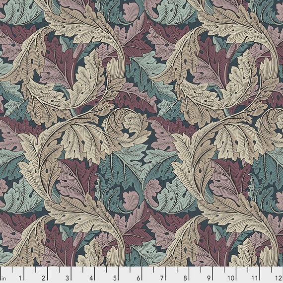William Morris Fabric Acanthus Dusk Standen Collection Etsy